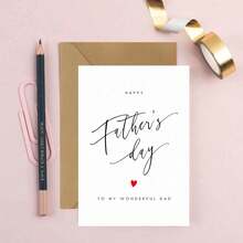 1pc Personalized Father's Day Greeting Card - Heart-Shaped Custom Text, For Dad, Grandpa Or Stepfather - View 1