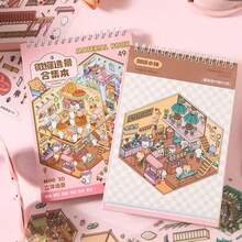 20 Sets/Book Sticker Scenes, House Sticker Set Combination Book, Cute Style Landscape Stickers, Miniature Scene Stickers, Christmas, Halloween, Thanksgiving Party Gifts, Handmade Mini House - one-size - View 10