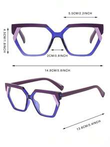 1 Pair Women's Multicolor Cat Eye Contrast Color Casual/Work Versatile Fashion Glasses - Multicolor - View 4