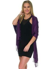 Shawls And Wraps Evening Dresses, Large Soft  Wedding Shawl - Grape Purple - View 7