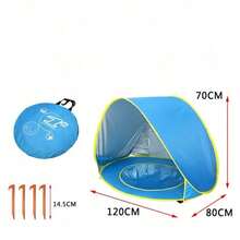 Luxury Portable Beach Tent, Suitable 4-6 Years Old Children, Equipped With Rapid Open Sunshade Canopy And Tent, Convenient Storage. - Blue - View 12