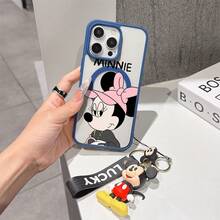 This Disney Mickey Mouse Pattern Lanyard Phone Case Features A Strong Magnetic Closure And Full Coverage Of Acrylic And TPU Material. It's Shockproof, Lightweight, And Suitable For IPhone17/16/11/13/15/15 Plus/15 Pro/15 Pro Max/12/14 Pro Max/11 Pro Max/12 Pro/12 Pro Max/13. It's A Popular Birthday Gift, Business Gift, Durable, Stain-Resistant, And Fingerprint-Resistant New Phone Case For Men And Women. It Also Includes A Mickey Mouse Phone Case And Mickey Mouse Doll Bracelet. Compatible With SamsungGalaxy S20, S21, S22, S23, And S24 Series. It's The Perfect Gift For Friends And Family. This Stylish Phone Case Is Fun, Lightweight, And Durable. IPhone17 Pro Max Phone Case, Minnie Phone Case. - Hồng - Xem 6