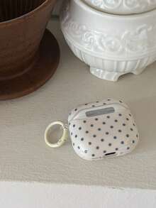 Minimalist Contrasting Polka Dot & Star Design Protective Case For AirPods 4, Pro 3, Pro 2 - White - View 6