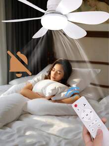 Ventilador de techo LED con luces y control remoto, ventilador de 6 aspas con luz, bombilla E27, ventilador de techo LED de 40W regulable, adecuado para dormitorio y sala de estar, 6 aspas, 3 velocidades de viento, temporizador, con función de luz nocturna - Ventilador de seis aspas ligero 520 - Ver 5