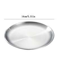 1pc/4pcs/6pcs/8pcs Luxury Stainless Steel Bone Dish Set With Stand - Round Fruit Dessert Tabletop Crumb Tray, Plate, Kitchen Decor, Tray, Kitchen Supplies, Dinnerware Set - Silver - View 15