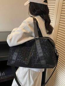 New Fashion Travel Bag, Solid Color Minimalist Niche Design Sequin Stylish And Cool, Suitable For Short-Distance Travel And Gym, With Independent Shoe Compartment, Large Capacity, Versatile & Exquisite Bag For School School Accessories School Stuff - Black - View 5