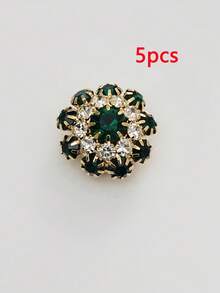 5 piezas Cubiertas de botones con rhinestones para mujeres, Botones de cristal DIY, Clips de botones de camisa desmontables con alicates, Accesorios de ropa para camisas, trajes - Multicolor - Ver 16