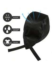 1 pieza/2 piezas Gorro de chef ajustable, gorro de cocina reutilizable unisex con banda elástica, para uso profesional en cocina, cafetería, restaurante, servicio de alimentos, suministros de cocina - Negro - Ver 1
