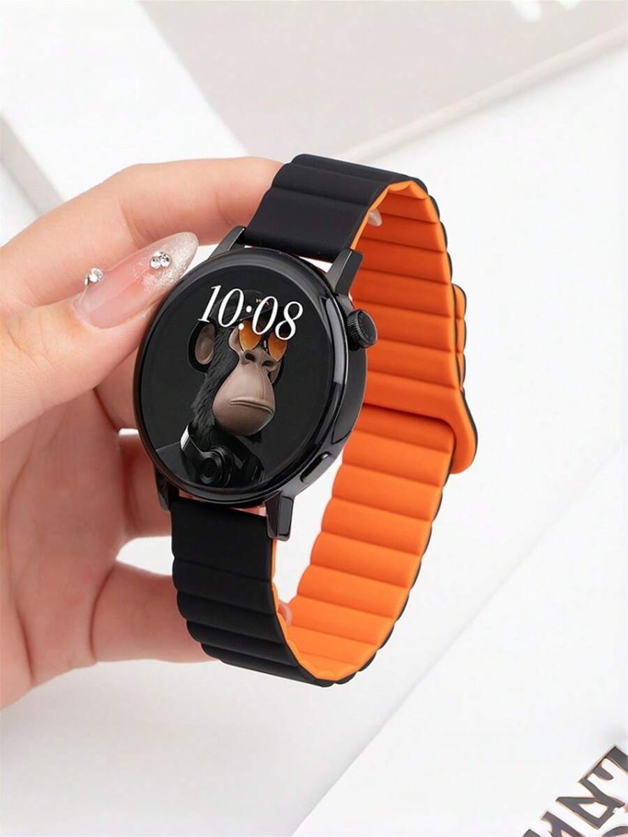 18mm 20mm 22mm 硅胶磁性表带，兼容三星 Galaxy Watch 3/4/5/6、GT 6/5/4/3 - 彩色 - 查看 1