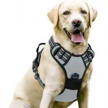 Tactical Dog Harness, Adjustable Military Vest Harness, Non-Pull Harness Double Metal Hook Anti-Pull For German Shepherd, Labrador In Training, Walking - Grey - View 9