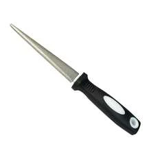 2-In-1 Sharpening Stone, Electroplated Diamond Sharpener, Suitable For Various Gardening Tools - Double-Sided Design, Flat And Curved Surfaces, Flat File, Non-Slip Handle, Convenient Sharpening Rod. Diamond Semi-Circle File, Black And White Handle. Manual Tool - Multicolor - View 9