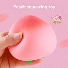 1pcs Creative Peach Shaped Squeeze Toys, Soft Toys That Relieve Stress, Slow Bouncing Squeeze Balls, Suitable For Boys And Girls To Use As Party Gifts Or Birthday Presents - 2 chiếc màu hồng + vàng - Xem 4