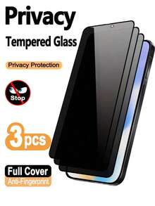 3pcs Privacy Protection Full Screen Tempered Glass Protector Protect Compatible With Iphone Silk Screen Anti Peeping Full Screen Phone Protective Film Compatible With IPhone17/17Air/17Pro/17ProMax/15/15Plus/15Pro/15Promax/14/14Pro/14ProMax/14Plus/13/13Pro/13ProMax/12/12Pro/12ProMax/11/11ProMax/11Pro/X/XS/XSMAX - Clear - View 19