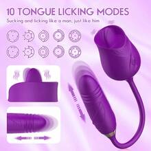 3 In 1 Rose Clit Vibrator Licking Clitoris Stimulators G-Spot Massager 10 Vibartion Modes Nipples Stimulation Rechargeable Adult Sex Toys For Women Masturbation Pleasure - 均碼 - 查看 8