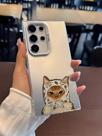1 ốp lưng điện thoại hoạt hình vẽ tay phong cách đồng quê hình mèo cam dễ thương và băng đô dâu tây, chất liệu mềm mại, chống sốc với các đường cắt chính xác, phù hợp với Galaxy A05 /A05S / A06 4G / A12 5G / A13 4G/ A14 /A15 4G/5G /A16 / A22 4G/ A23 5G / A24 4G/A25 5G /A26 5G /A32 4G / A33 5G/A34/ A35 5G / A52 4G / A52