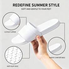 Dép đôi tối giản, dép đi trong nhà mùa hè êm ái, dép đi trong nhà chống trơn trượt cho nam, dép sandal quai ngang màu trơn cho cặp đôi. - trắng - Xem 6