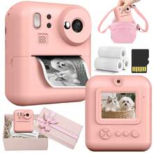 Pink-Kids Instant Print Camera,Contains Exquisite Gift Box, Blank Message Card, Printing Paper, Durable And Affordable, Featuring A 2.4-Inch Screen, 1080P Digital Camera, 48MP Camera, Two Print Modes And Multiple Printable Stickers. Built-In 5 Games,Music PlayerUSB Charging. An Ideal Gift For Halloween,Christmas Or Birthdays, Suitable For Children And Teenagers Aged 6-12 - Multicolor - View 14