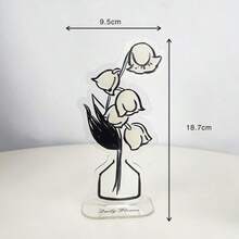 4件套黑白线条艺术花瓶花卉亚克力照片夹 - G - 查看 3