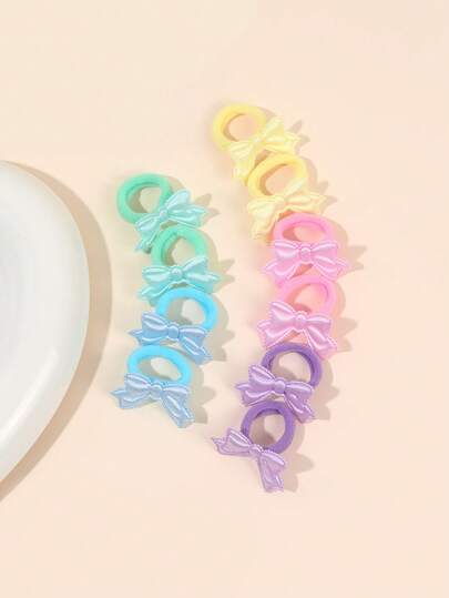 10 chiếc dây buộc tóc nơ màu pastel Y2K Dopareine cho bé gái, dây buộc tóc đuôi ngựa co giãn dễ thương, phụ kiện tóc ngọt ngào cho trang phục hàng ngày, đi học.