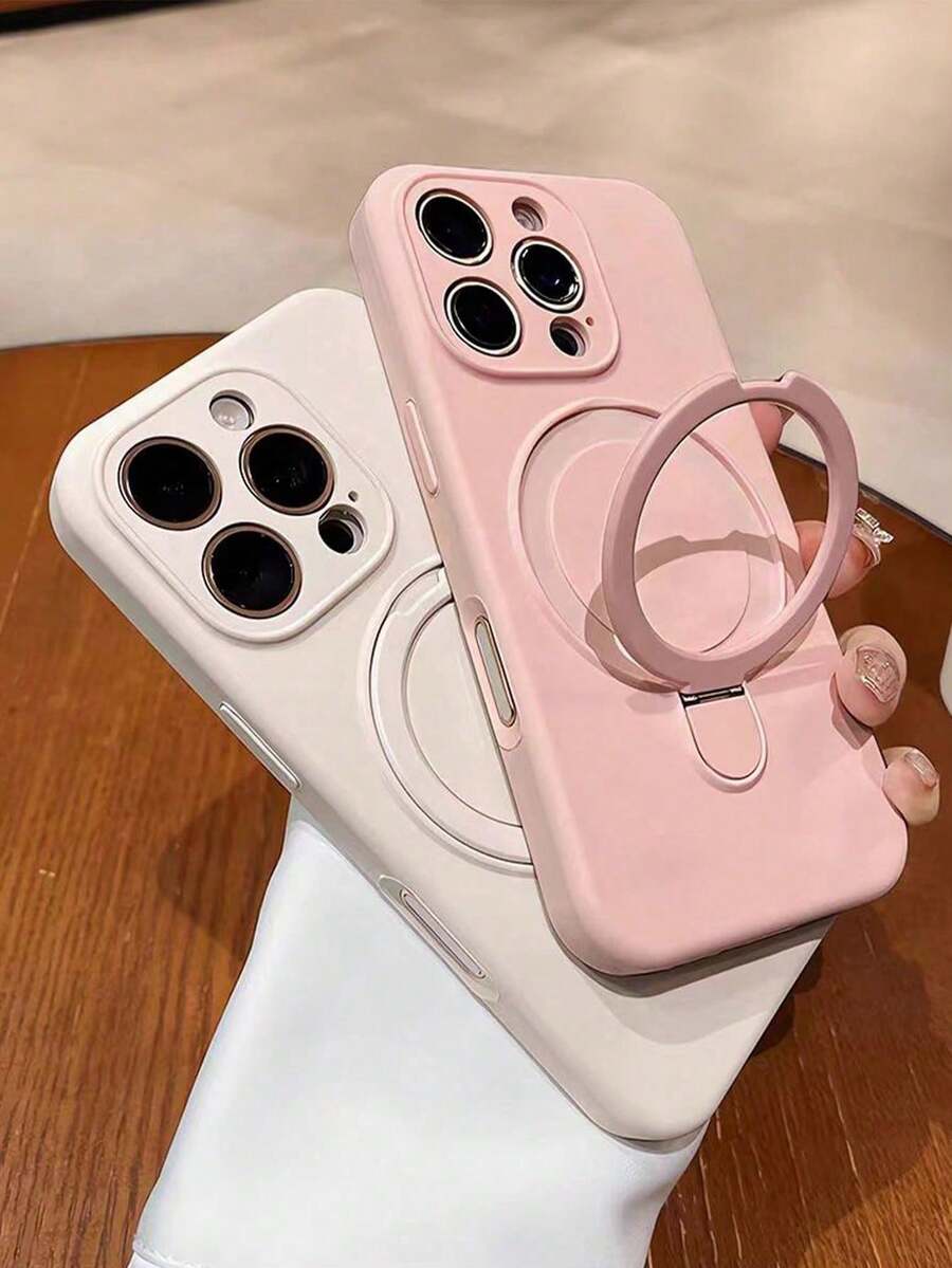 Magnetic Wireless Charging Soft Silicone Protective Case Compatible With IPhone 17 Air 17 16 15 14 13 12 11 Pro Max 16e - Pink - View 1