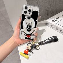 This Disney Mickey Mouse Pattern Lanyard Phone Case Features A Strong Magnetic Closure And Full Coverage Of Acrylic And TPU Material. It's Shockproof, Lightweight, And Suitable For IPhone17/16/11/13/15/15 Plus/15 Pro/15 Pro Max/12/14 Pro Max/11 Pro Max/12 Pro/12 Pro Max/13. It's A Popular Birthday Gift, Business Gift, Durable, Stain-Resistant, And Fingerprint-Resistant New Phone Case For Men And Women. It Also Includes A Mickey Mouse Phone Case And Mickey Mouse Doll Bracelet. Compatible With SamsungGalaxy S20, S21, S22, S23, And S24 Series. It's The Perfect Gift For Friends And Family. This Stylish Phone Case Is Fun, Lightweight, And Durable. IPhone17 Pro Max Phone Case, Minnie Phone Case. - 黑色 - 查看 7