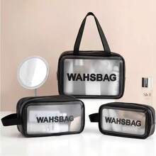 1pc/3pcs Makeup Bag, PU Material, Waterproof, Large Capacity, Portable, Travel Toiletry Bag, Matte Finish, Transparent Cosmetic Pouch - Multicolor - View 11