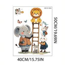 Cartoon-Style Cute Animal Climbing Ladder, Children's Room, Playroom, Decoration, Wall Sticker, Self-Adhesive. - Multicolor - View 2