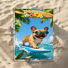 1pc Summer Surfing Dog Beach Towel, Super Absorbent Oversized Beach Blanket, Suitable For Beach, Pool, Travel, Diving, Yoga, Camping, Available In Multiple Sizes - Surfing Dogs - View 11