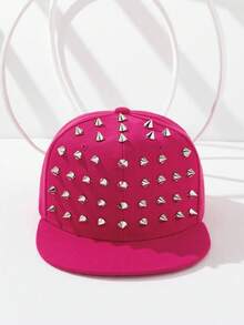 1pc New Rivet Design Fashion Versatile Baseball Cap, Sparkling Fabric Rhinestone Decor, Party Wear,Summer,Beach,Hat - Multicolor - View 8