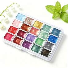 20 Colors Per Set, A Total Of 2 Sets Pearlescent Solid Watercolor Kit, Suitable For Chinese Painting, Thangka Art, Calligraphy And Coloring Works, Professional Art Supplies - Sets - View 10