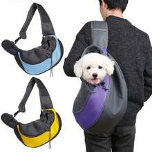 1pc Foldable Pet Carrier Bag, Adjustable Padded Shoulder Strap One Shoulder Cat/Dog Carrier, Breathable Mesh Fabric For Small Pets Like Pomeranian, Teddy - Black - View 5