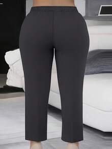 New Arrival Plus Size Women's Casual Versatile Stretchy Pants, All Season Spring - Dark Grey - View 2