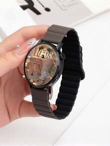18mm 20mm 22mm Silicone Magnetic Watch Band Compatible With Samsung Galaxy Watch 3/4/5/6, GT 6/5/4/3, - Multicolor - View 6