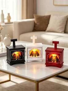 Vintage Fireplace Night Light, Bedroom Sleep Lamp, Desktop Healing Decor, Holiday Warm Atmosphere Light, Nordic Style Fireplace Shaped Lamp, Suitable For Multiple Scenes - Small Fireplace - View 6