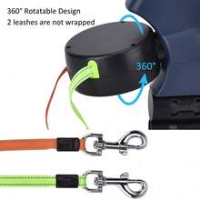 Doppelte Rollleine Hund 3m ausziehbar, automatische Flexi Hundeleine für kleine Hunde bis 10kg, 360° Anti Verheddern, stabile Doppel Leine für 2 Hunde, leicht tragbar für Spaziergang Training Outdoor - Blau - Übersicht 4