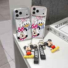 This Disney Mickey Mouse Pattern Lanyard Phone Case Features A Strong Magnetic Closure And Full Coverage Of Acrylic And TPU Material. It's Shockproof, Lightweight, And Suitable For IPhone17/16/11/13/15/15 Plus/15 Pro/15 Pro Max/12/14 Pro Max/11 Pro Max/12 Pro/12 Pro Max/13. It's A Popular Birthday Gift, Business Gift, Durable, Stain-Resistant, And Fingerprint-Resistant New Phone Case For Men And Women. It Also Includes A Mickey Mouse Phone Case And Mickey Mouse Doll Bracelet. Compatible With SamsungGalaxy S20, S21, S22, S23, And S24 Series. It's The Perfect Gift For Friends And Family. This Stylish Phone Case Is Fun, Lightweight, And Durable. IPhone17 Pro Max Phone Case, Minnie Phone Case. - 藍色 - 查看 3