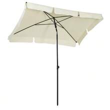 UV-Protective Garden Parasol, Foldable, Perfect For Balcony & Beach, Cream White & Black - A - View 3