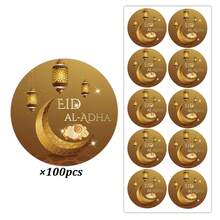 50 cái/100 cái Nhãn dán chúc mừng Eid Al-Ahmad, nhãn tròn dùng để đóng gói quà tặng ngày lễ, dán phong bì và trang trí tiệc Eid. - nhiều màu - Xem 9