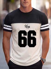 Áo thun ngắn tay nam mùa hè in kỹ thuật số, Digit Print 66 - Màu be - Xem 4
