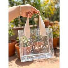 Túi quà tặng trẻ em in tên theo yêu cầu – Túi tote PVC trong suốt dành cho Ngày Valentine, một chiếc túi tote dễ thương có thể tái sử dụng, hoàn hảo cho bé gái phù dâu, tiệc mừng em bé chào đời và quà tặng kỷ niệm. - Nhiều màu - Xem 3