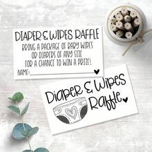 Boletos de rifa de pañales y toallitas húmedas - Inserto de invitación para baby shower - Actividad de juego para baby shower - A - Ver 2