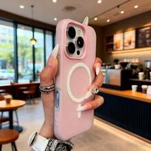 Simple Luxury Candy Color Jelly Two-In-One Magnetic Wireless Charging Mobile Phone Case, Fashionable And Lightweight High-Quality Birthday Gift Perfect For Girlfriend, Wife And Friend High-End Elegant Fashion Business Souvenir Best Choice For IPhone17/17PRO/17PORMAX/13/13PRO/13PROMAX14/14PRO/14PROAMX 15/15PRO/15PROAMX/11/4plus/15PLUS/16/16PRO - 粉色 - 查看 2