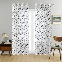 1pc/2pcs Embroidered Sheer Curtain/Tree Branch Embroidered Textured Linen-Like Curtain/Top Metal Grommet Design Sheer Curtain/Indoor Lighting Balanced Filtering Transparent Curtain/Suitable For Living Room, Bedroom, Study, Kitchen, Home Decor, Farmhouse, Villa - Black - View 17
