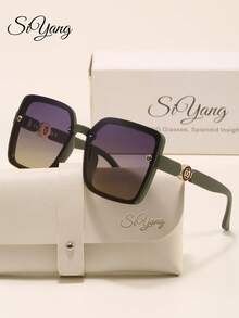 SIYANG Gafas de moda de marco cuadrado para mujer, gafas de protección solar de alta gama para conducir, viajar, fotografía, estilo de moda - Multicolor - Ver 3