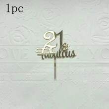 1pc/3pcs/5pcs Gold Minimalist Number 18 21 30 40 50 60 Happy Birthday Acrylic Cake Topper, Suitable For Wedding Anniversary, Birthday Party Cake Decoration - Gold - View 17