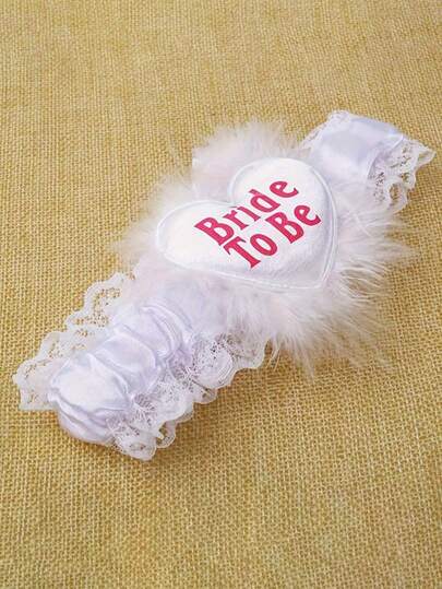 1 chiếc dây nịt tất cô dâu, bộ trang trí đám cưới - Vòng tất trắng trang trí đùi "Wake Me On My Wedding Day" - Quà tặng cho cô dâu tương lai - Tiệc độc thân - Quà tặng cho phù dâu