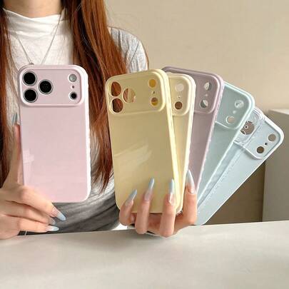 1 chiếc ốp lưng bảo vệ hình trái tim màu Macaron cho iPhone 17 Pro Max, ốp lưng silicon mềm chống sốc hình trái tim sáng tạo cho iPhone 16, 15, 14, 13 Pro