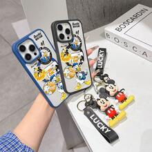 This Disney Mickey Mouse Pattern Lanyard Phone Case Features A Strong Magnetic Closure And Full Coverage Of Acrylic And TPU Material. It's Shockproof, Lightweight, And Suitable For IPhone17/16/11/13/15/15 Plus/15 Pro/15 Pro Max/12/14 Pro Max/11 Pro Max/12 Pro/12 Pro Max/13. It's A Popular Birthday Gift, Business Gift, Durable, Stain-Resistant, And Fingerprint-Resistant New Phone Case For Men And Women. It Also Includes A Mickey Mouse Phone Case And Mickey Mouse Doll Bracelet. Compatible With SamsungGalaxy S20, S21, S22, S23, And S24 Series. It's The Perfect Gift For Friends And Family. This Stylish Phone Case Is Fun, Lightweight, And Durable. IPhone17 Pro Max Phone Case, Minnie Phone Case. - 黑色 - 查看 4