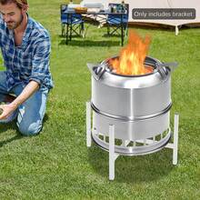 Firepit Stand For Stove 48.26cm Performance-Tuned Ventilation Adjustable Fire Pit Stand Robust Balanced Bearing Support Universal Firepit Stand Fire Pit Stand For Camping, Picnicking - Silver - View 6