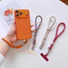 1pc Adjustable Braided Wrist Strap, Red Color Phone Lanyard, Versatile Carry Strap For Phone, Camera, Outdoor Use, Unisex - Multicolor - View 2